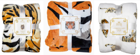 Tiger-Themed Plush Throws